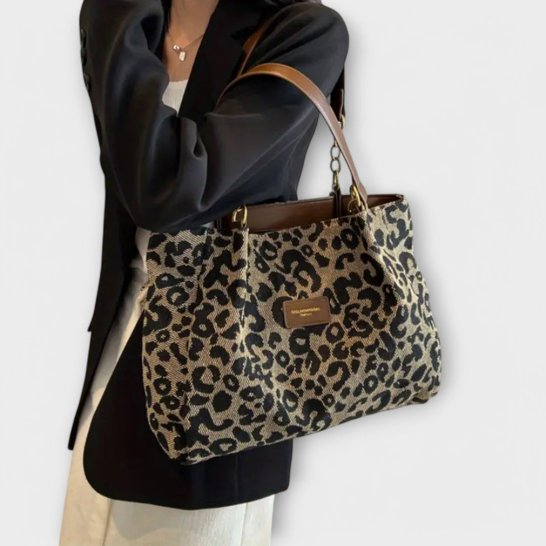 Amelia - Leopard Canvas Tote