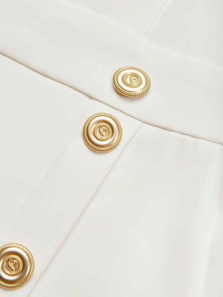 Amelia Marlene™ | Solid Midi Dress with Button Slit and Round Neckline