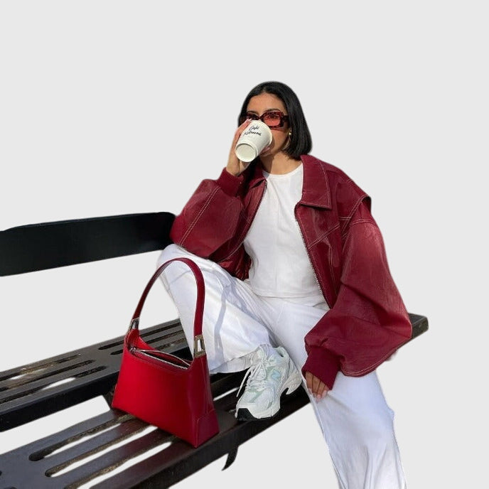 Faye™ - Oversized Leather Jacket