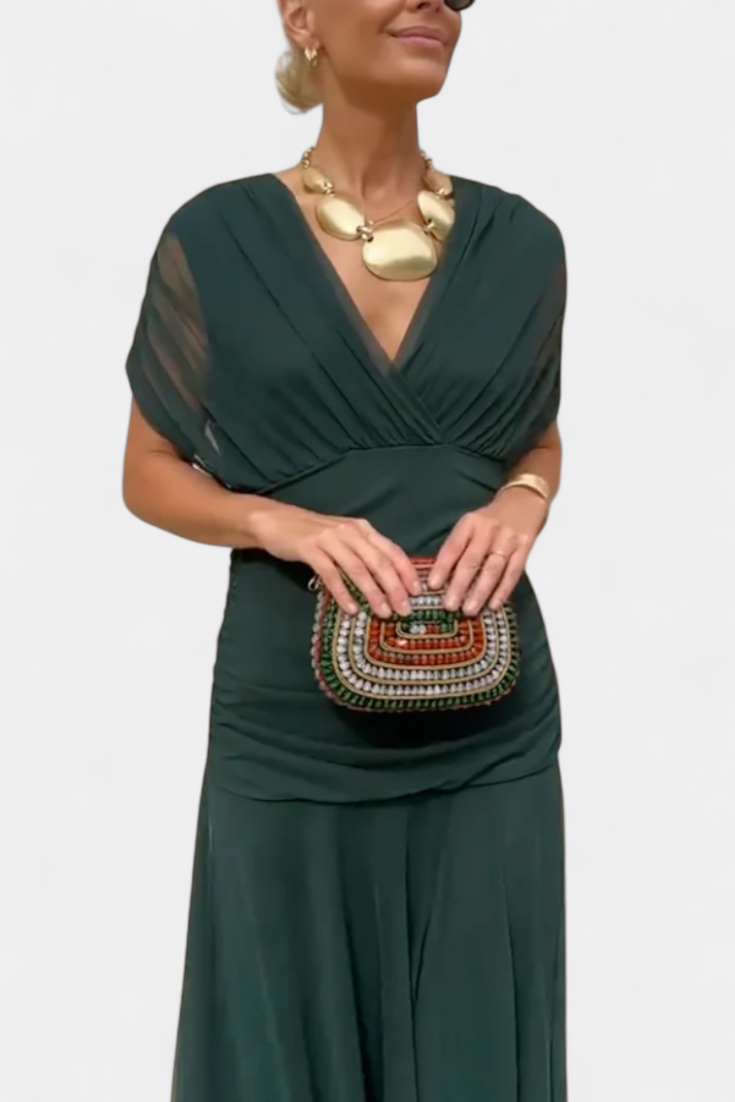 Amelia Laluna™ | Elegant Dress With V-Neckline